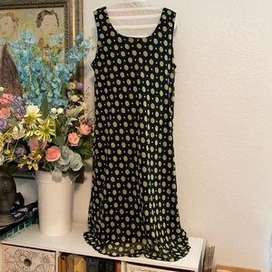 Dana Kay Polka Dot Black Green Sleeveless Dress 16